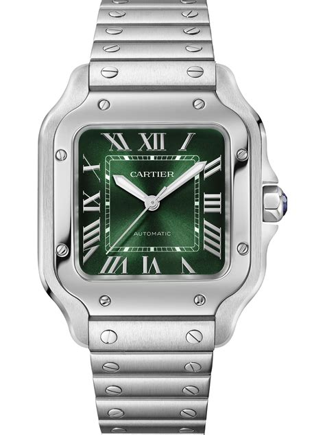 green cartier santos|cartier santos green face.